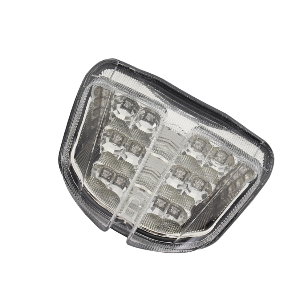 Riloer Luce posteriore a LED per moto, 12 V, luce posteriore per moto, luce di direzione del freno, con grandi perline, parafango posteriore, luce freno di arresto, compatibile con Suzuki