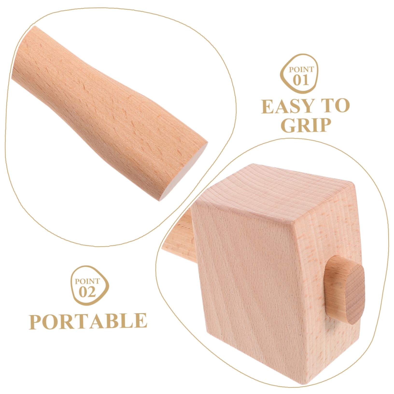 Alipis 4 Pièces Marteau de Menuisier Hêtre Outil de Frappe Solide pour Sculpture Bricolage Marteau à Main Durable pour Artisans