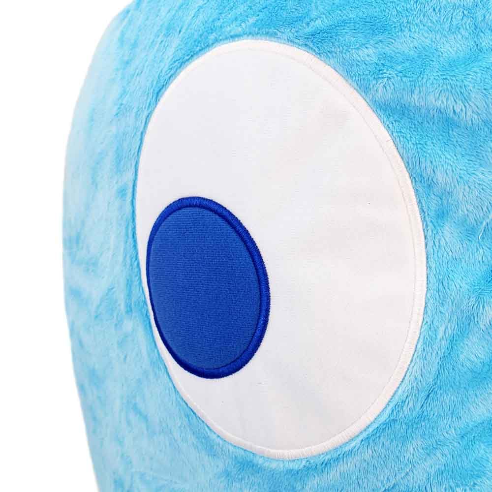BEMIRO Pac-Man Geist Kuscheltier XXL, ca. 60 cm, Plüschtier mit gestickten Augen und Schlaufe, Original Lizenzartikel (Blau)