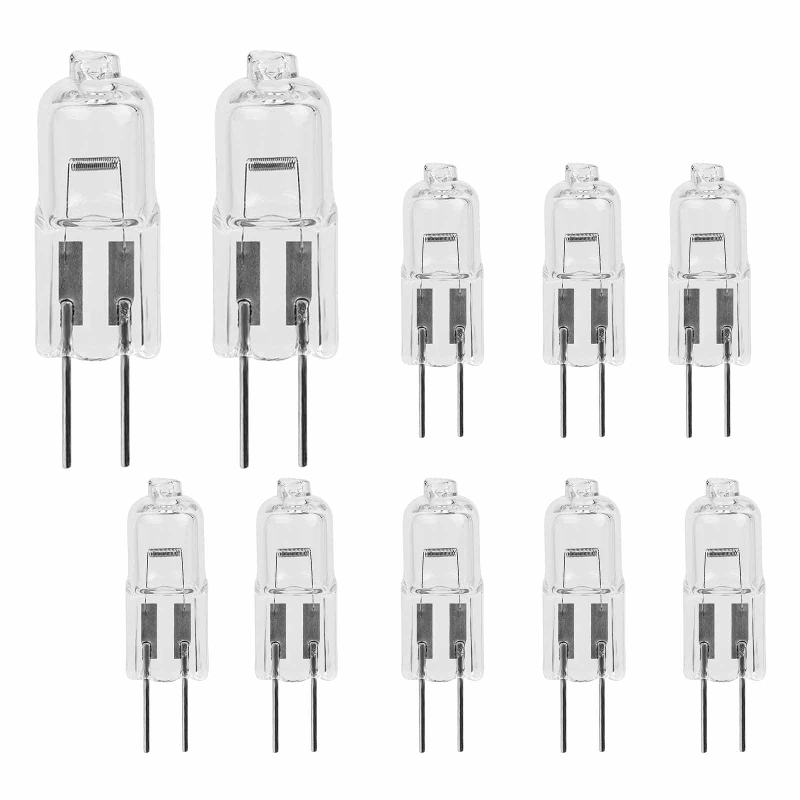 PrimeBlis ミニハロゲン電球 10個 20W AC DC 12V パック クリスタルクリアレンズ ハロゲン キッチンテーブル ペンダントランプ (クリア, 20W)