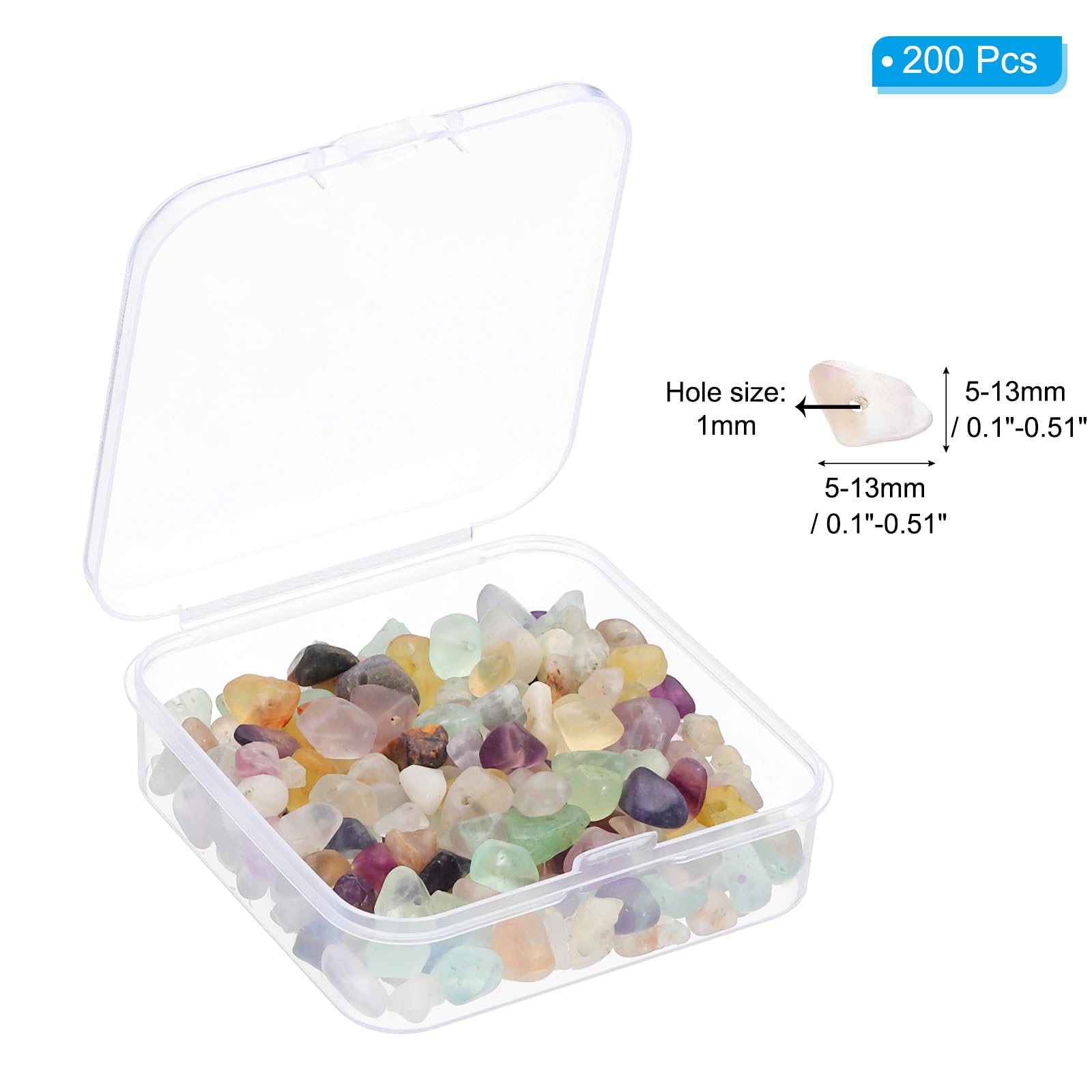 PATIKIL Chip Stone Natural Rock Beads Loose Gemstone Beads Drilled Strand for Jewelry Craft Making 1set/400pcs, Clear/Purple - Image 2