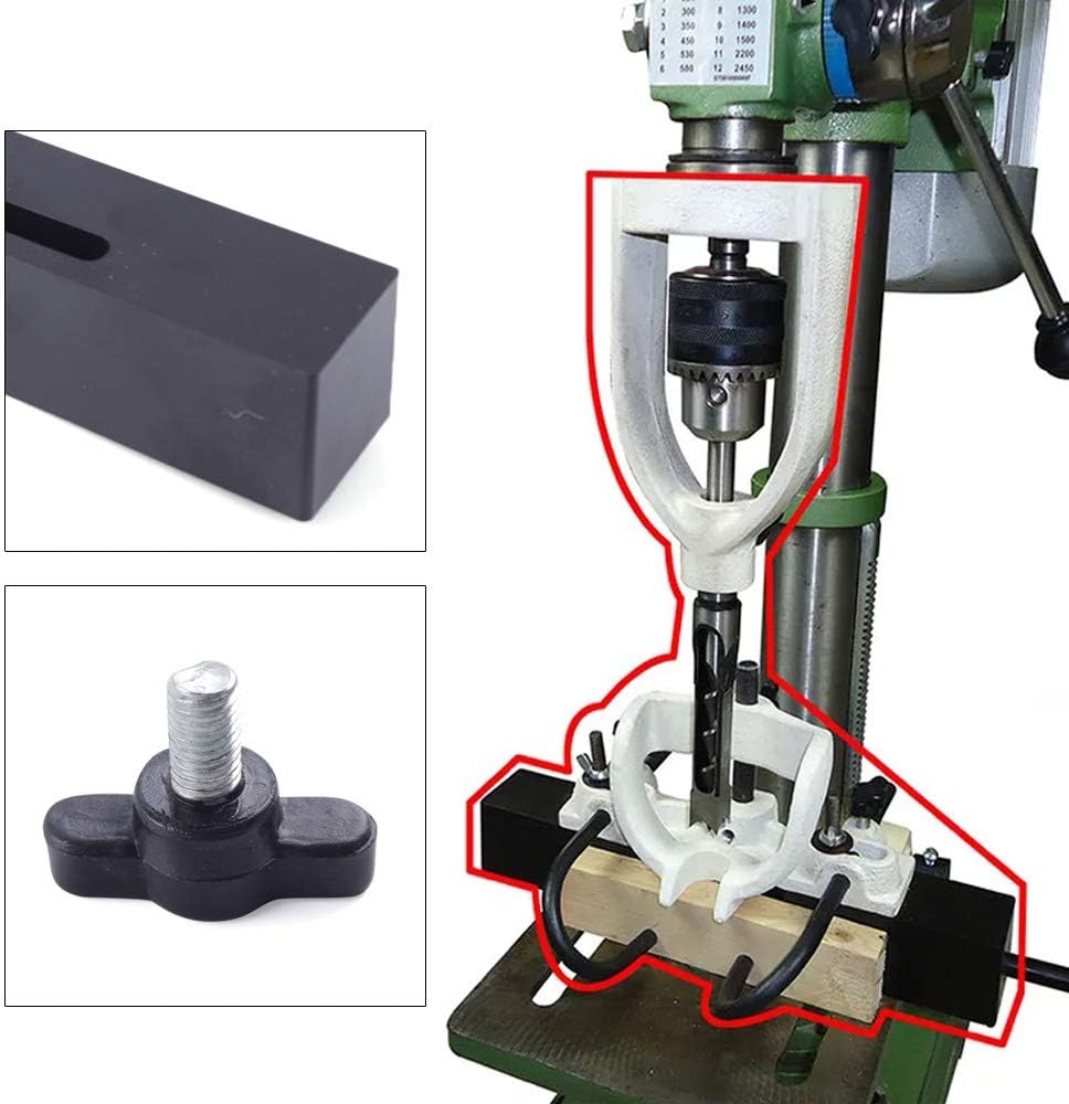 Manual Mortising Mortise Tenon Drill Bench Drill Machine Woodworking Square Hole Chisel USA, Portable Woodworking Steel Mortising Locator Tools With 4 Bits For Wood Square Hole