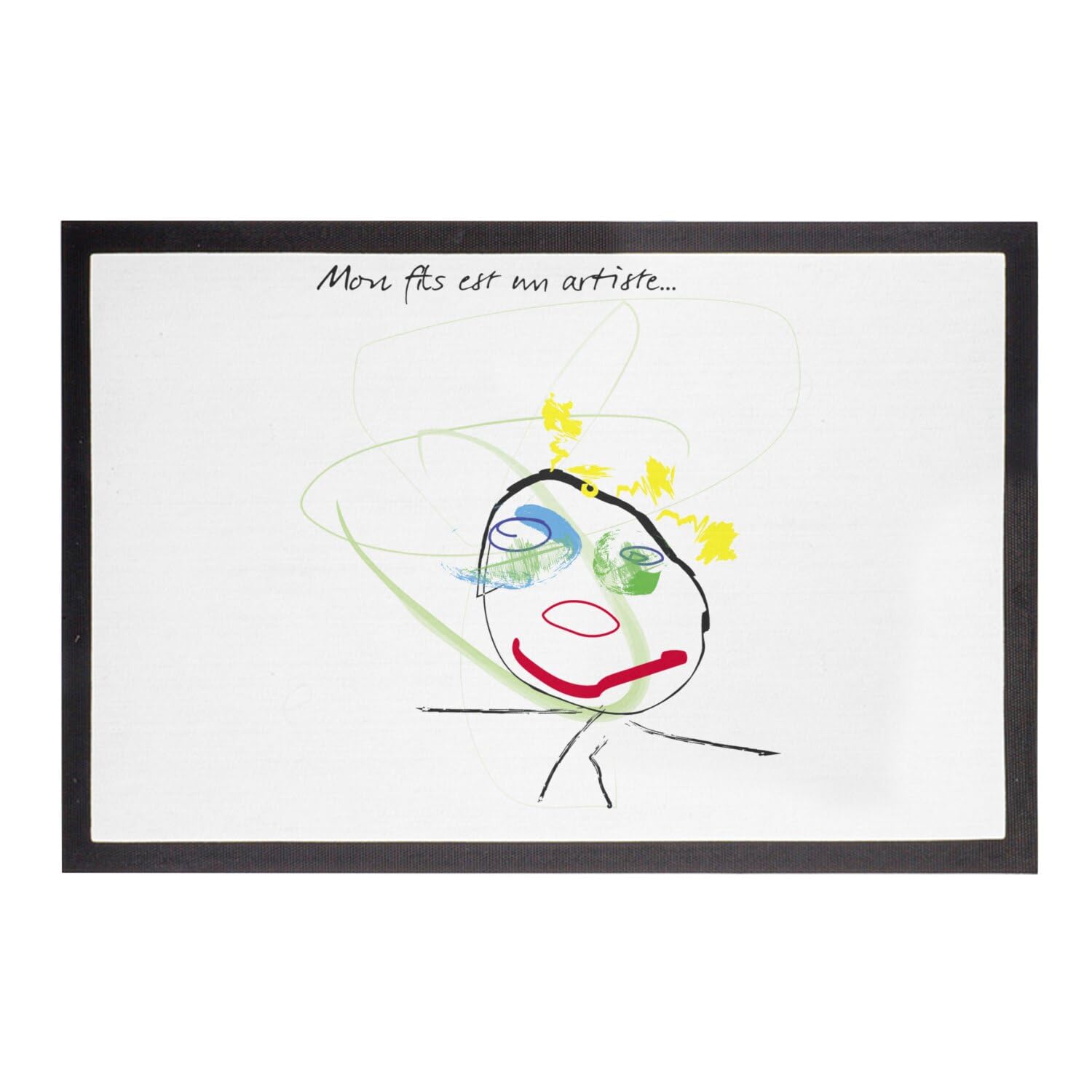 Paillasson dessin d'enfant mon fils est un artiste | Paillasson 75x50cm