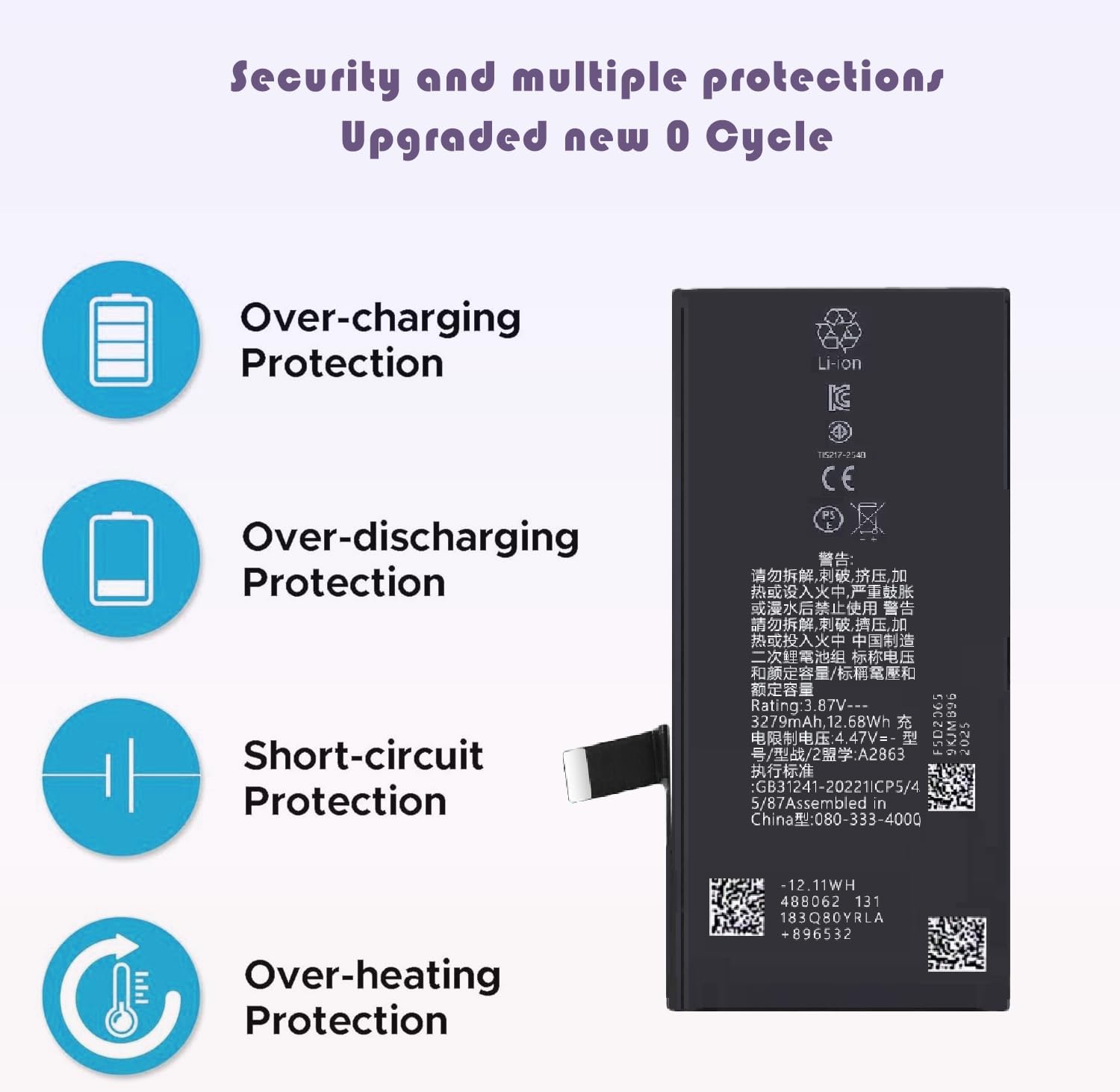 Battery for iPhone 14, 2026 New Upgraded Battery Replacement for iPhone 14 A2882 A2649 A2881 A2884 A2883 with Professional Repair Tool Kit