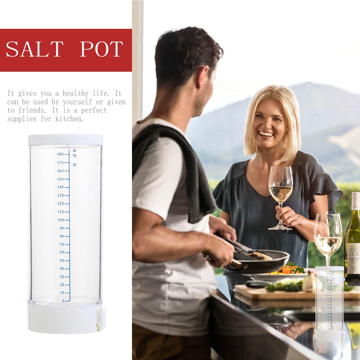 Pot de Contrôle du Sel 0,5g en Pp Beige Doseur Précis et Étanchéité pour Limiter le Sel Cuisine Facilement