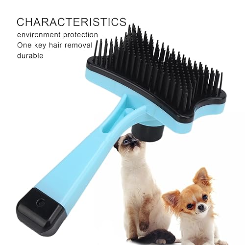 Miniatura 3 de Cepillo de aseo para mascotas, cepillo deslizante de autolimpieza, cepillo de pelo corto y largo para perros y gatos, elimina suavemente la capa
