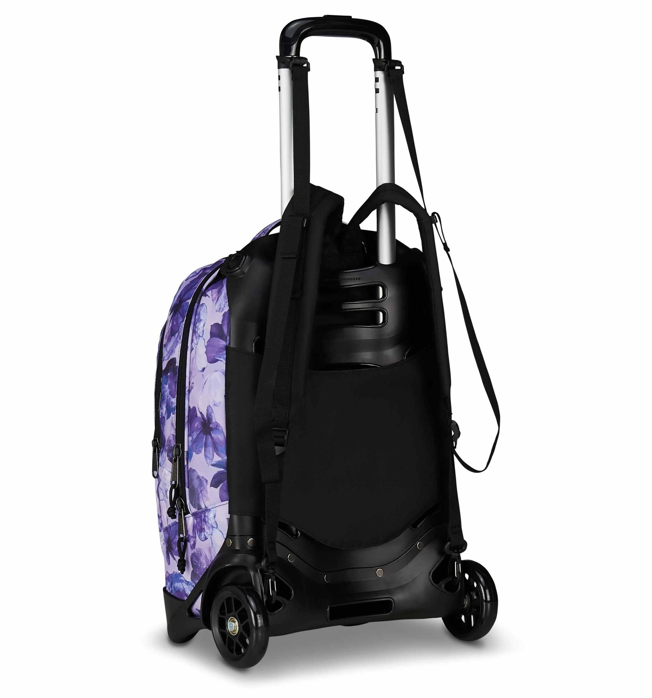 Invicta Trolley Scuola Plug, Viola, 3 in 1, Zaino Doppio Scomparto Con Carrello Sganciabile, Tasca Per PC, Tasca Per Borraccia, 34 lt, Scuola Media e Superiore, Viaggio, Zaino Ragazza