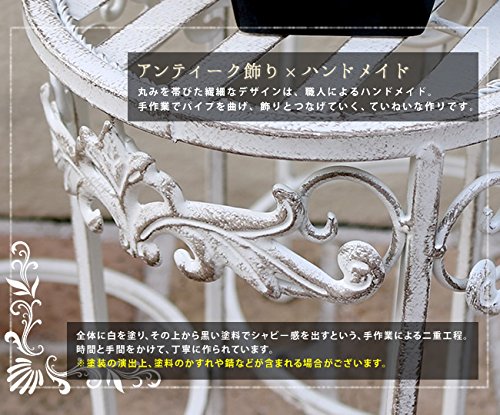 Amazon.co.jp: 住まいスタイル アイアンフラワースタンド 3点 ブラン