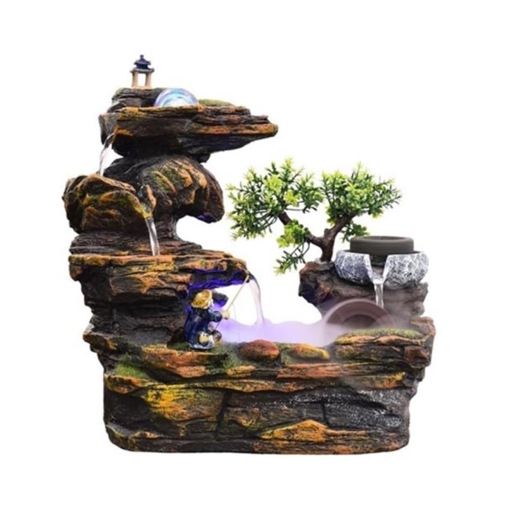 Fontaine de table résine cascade d'intérieur pour purifier l'air sec