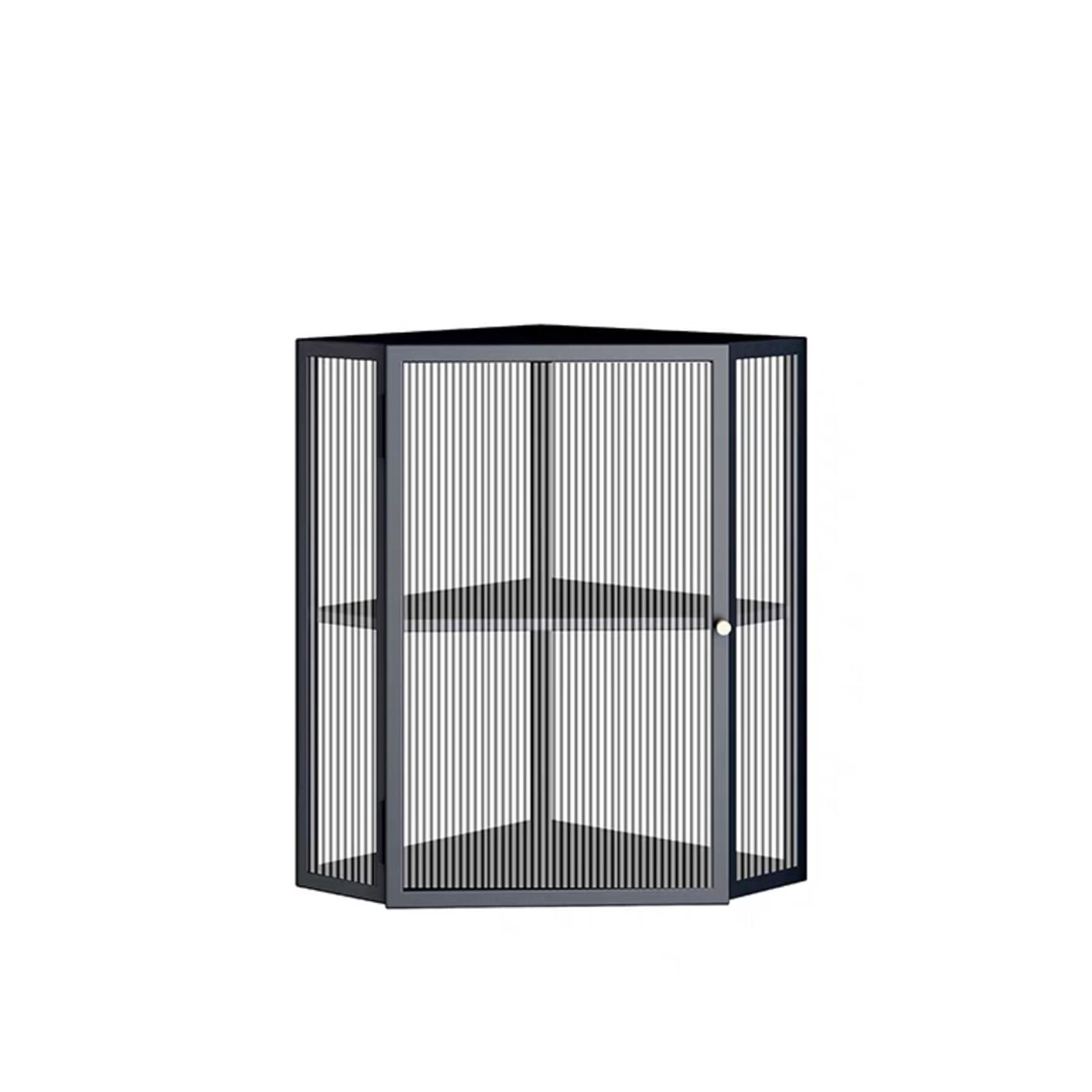 Solution de rangement peu encombrante avec porte en verre d'angle