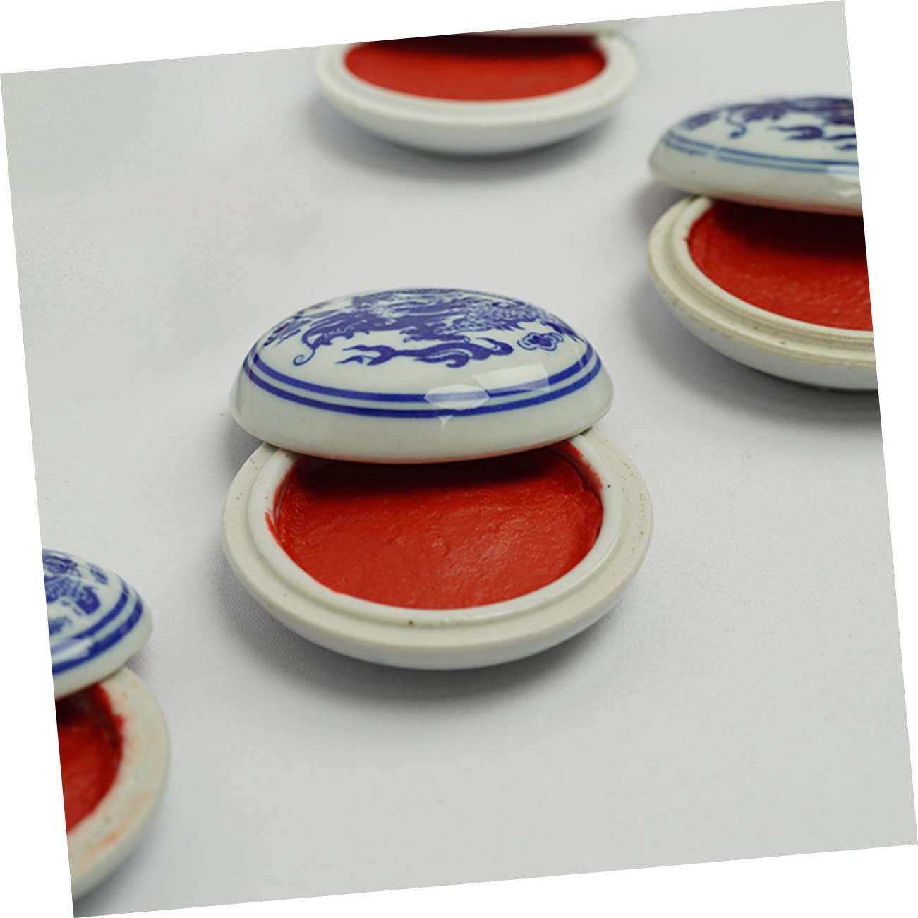 Tamponi di Inchiostro in Ceramica Multiuso Set di 5 Pezzi Adatti per Calligrafia Cinese E Pittura per Studenti E Amanti dell'Arte