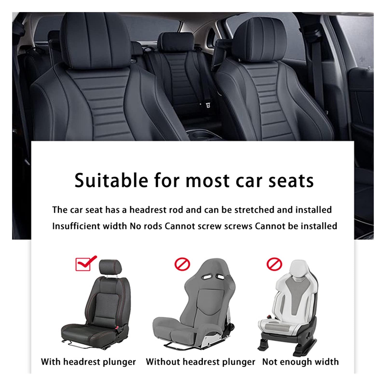 Oreiller d'appui-tête de Cou de Voiture pour Adultes Coussin Support de siège Appuie-tête Oreiller de siège Appui-tête Cou Voyage Coussin de Couchage (Color : PU Leather Beige)