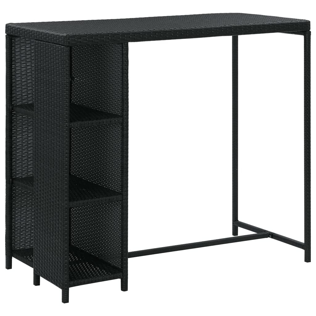 vidaXL Set de Bar para Jardín 5 Piezas y Cojines Asiento Mesa Silla Patio Terraza Barra Bistró Muebles Mobiliario Ratán Sintético Negro