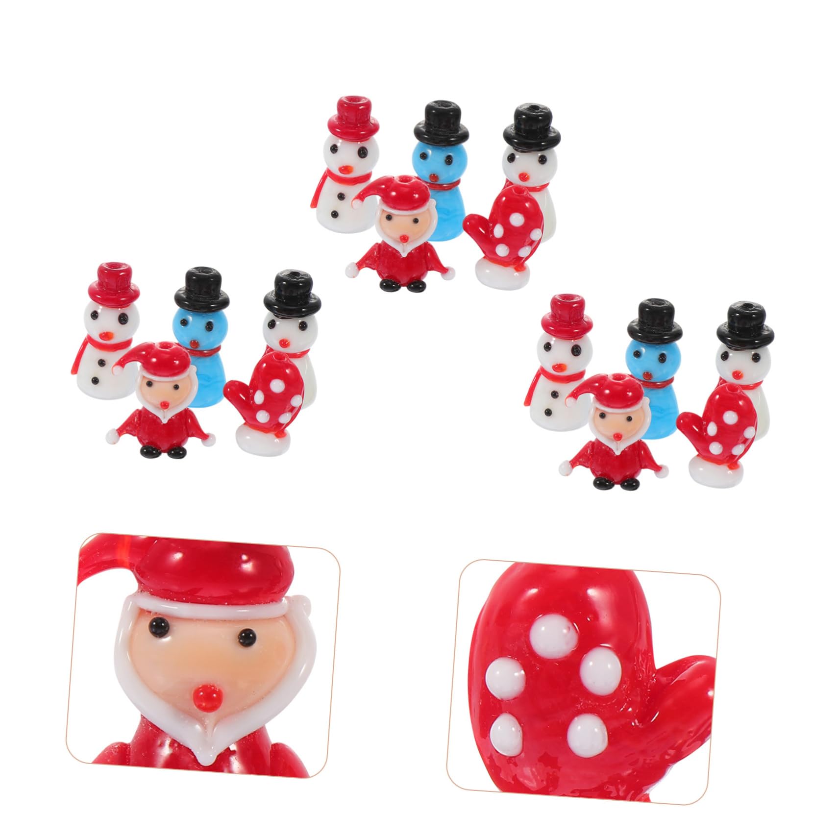 ABOOFAN 2 Set Di Perline Di Natale Perline Di Per Ciondolo Decorativo Appeso Colorate Per Bracciale Collana 15 Pezzi * 2