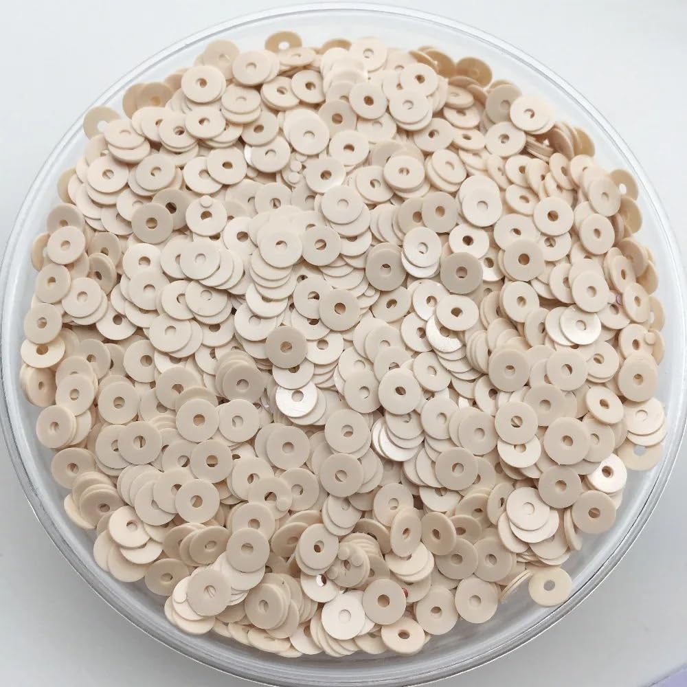 Cekiny do przyszywania, Cekiny beżowe 4 mm do rękodzieła i szycia(150g)