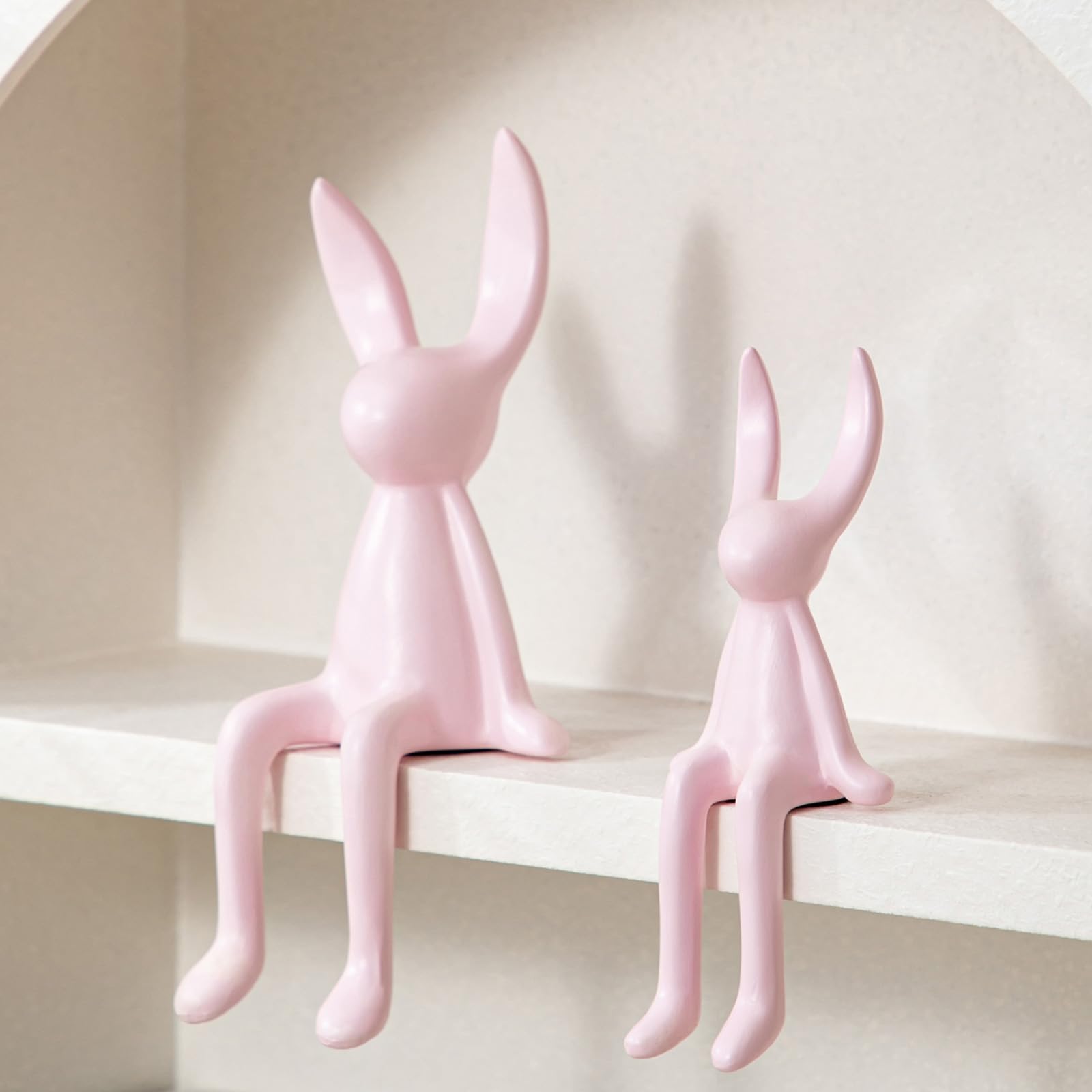 Generisch 4 statuette decorative a forma di coniglietto pasquale, moderne decorazioni pasquali e decorazioni primaverili, per interni, decorazioni da giardino per esterni, feste meteorologiche