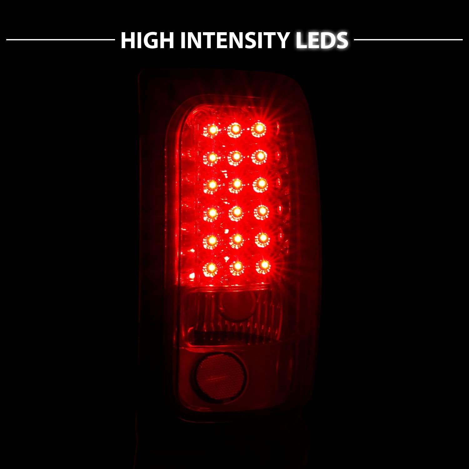 AmeriLite Red/Clear LED Brake Tail Lights Set For 94-01 Dodge Ram 1500 2500 3500 - Passenger and Driver Side