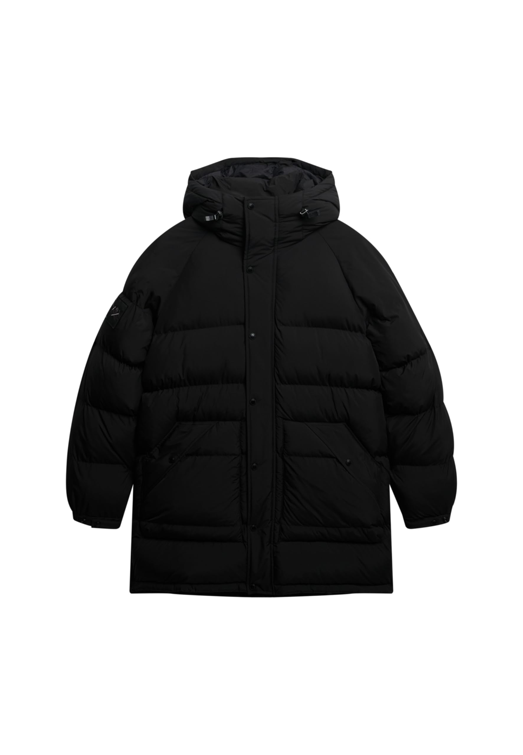 Superdry Men's XPD Long Quilted Jacket Parka Style Jet Black L