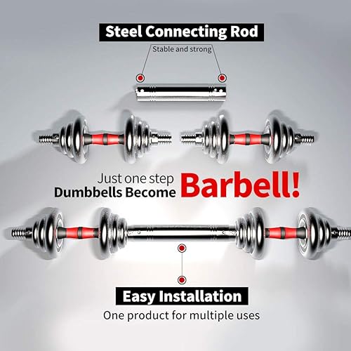 Miniatura 4 de Juego de mancuernas ajustables de hierro fundido para gimnasio en casa con caja de transporte de 44 libras, mancuernas de entrenamiento para oficina