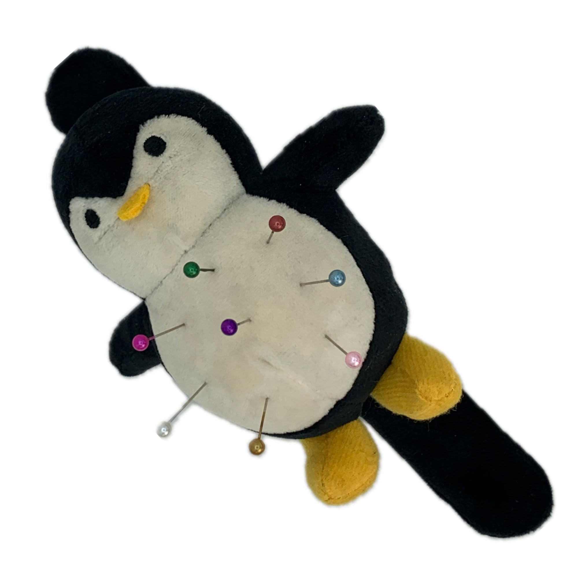 Countables Cute Penguin Wrist Pin Cushion for Sewing - Snap Bracelet Wrist Bands for Pins and Needles - Sewing Supplies and Accessories - Needle Minder & Holder - Adjustable Pincushions (Black)