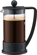 Bodum 12oz Brazil French Press Coffee Maker, High-Heat Borosilicate Glass, Black - Made in Portugal