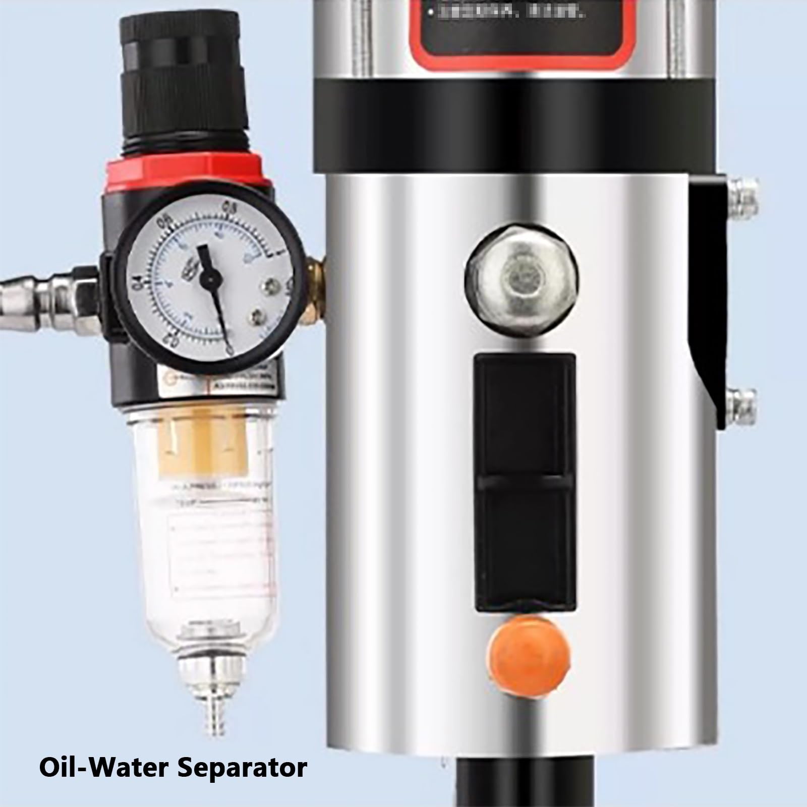 Cabezal de Bomba de Grasa Neumática para Bidones de Aceite | Alta Presión 75:1, Caudal de Aceite: 1 L/min, para Lubricación de Maquinaria Industrial(12L)