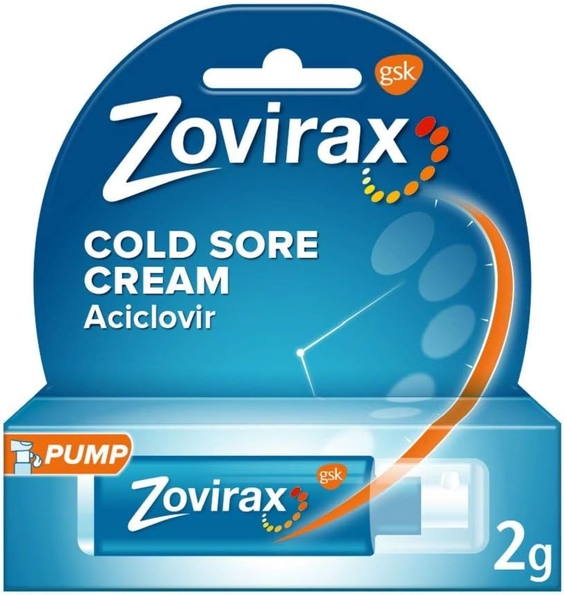 Zovirax Cold Sore Relief Treatment Cream Pump 5% - 2g Pump
