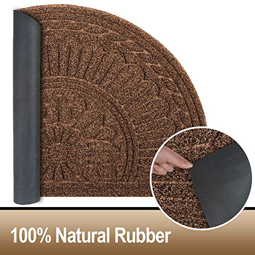 Mibao Half Round Door Mat, 24" x 36", Outdoor Door Mats, Half Round Rug