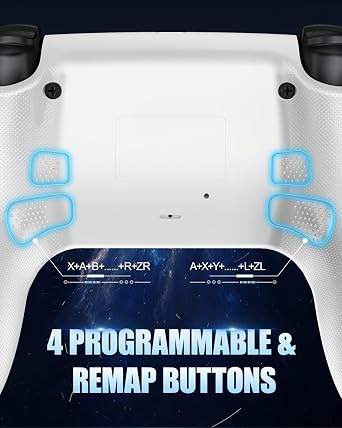 GUOC LED Wireless Controller for PS5 with Hall Effect Joystick and Trigger,4 Macron Boutton Extended Grip Controller Compatible with PS5 Pro/Slim, Dual Vibration, Remap/Turbo Function