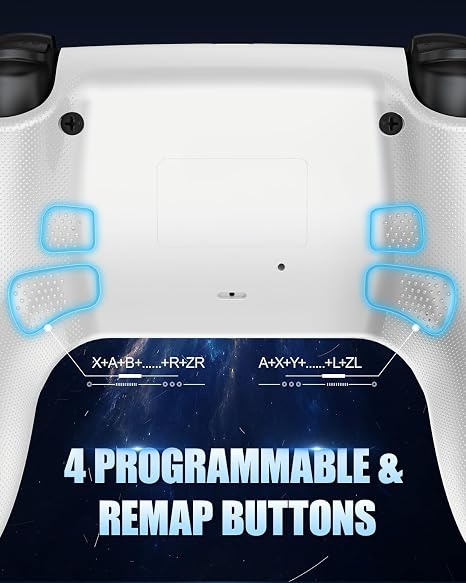 GUOC LED Wireless Controller for PS5 with Hall Effect Joystick and Trigger,4 Macron Boutton Extended Grip Controller Compatible with PS5 Pro/Slim, Dual Vibration, Remap/Turbo Function