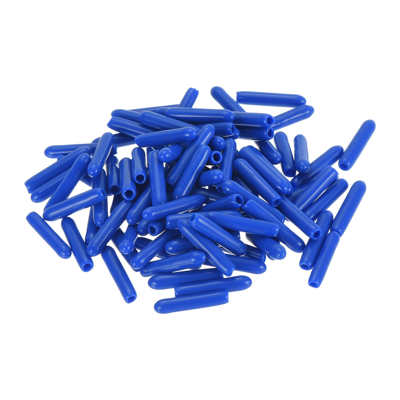 uxcell 100pcs Rubber End Caps 2mm ID Vinyl Round Tube Bolt Cap Cover Screw Thread Protectors Blue