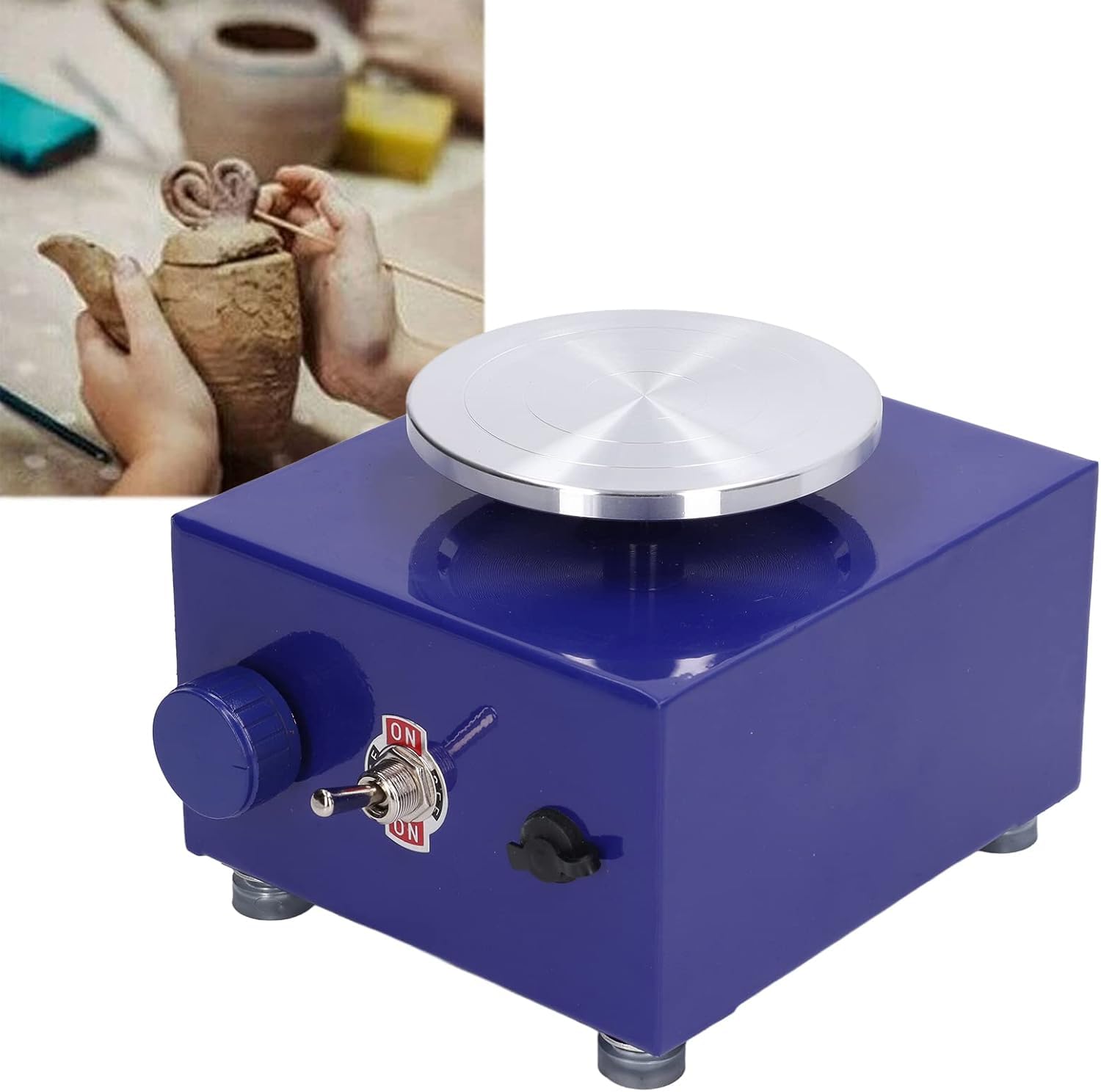 Mini Torno de Alfarería de Colores Brillantes, Estructura Compacta, Fácil Operación, Resistente Al óxido, Rendimiento Estable, Muy Duradero, Adecuado para Niños y Interacción