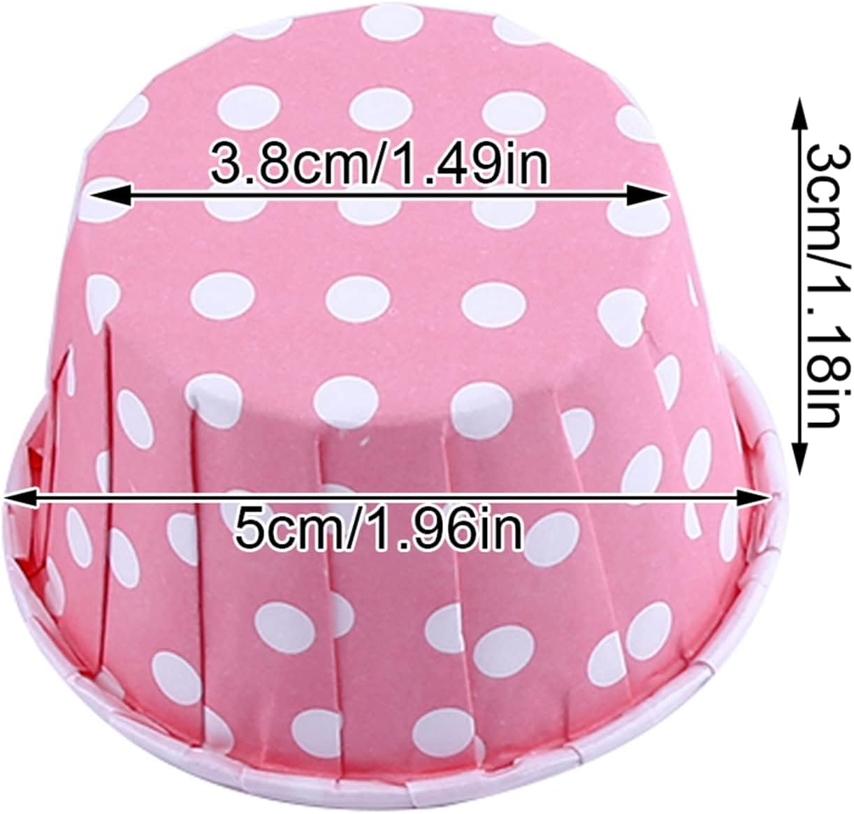 100Pcs Polka Dot Baking Cups, Mini Muffin Cups (Pink Polka Dots)