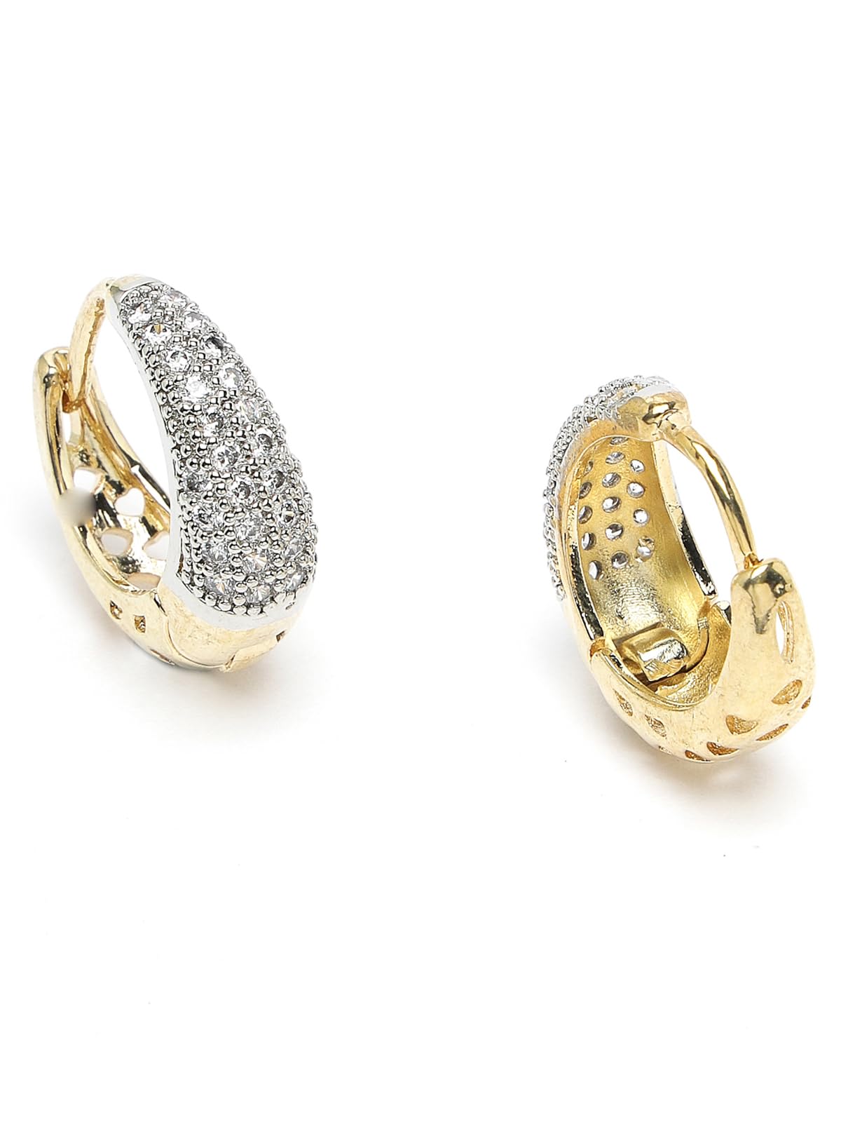 Plated American Diamond Bali/Hoop Earring for Fashion