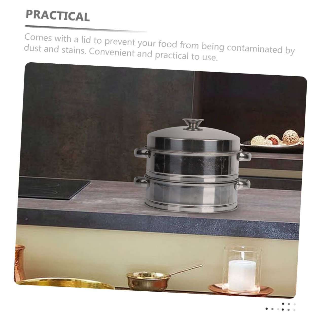 ULTECHNOVO Vaporera Inoxidable para Cocinar al Vapor Rejilla de 3 Niveles Multifuncional para Verduras Dim Sum y Pescado Utensilio de Cocina Práctico y Conveniente