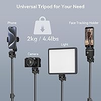 Vista 2 de SmallRig Trípode de teléfono con control remoto, trípode de 67 pulgadas para cámara plegable inversa, soporte de trípode universal para soporte