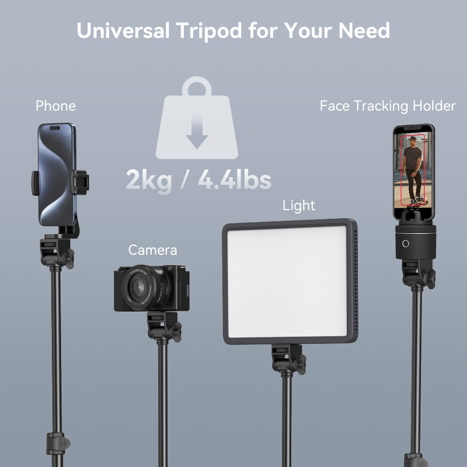 SMALLRIG Treppiede per Telefono con Telecomando, Treppiede Portatile da 170 cm Piegabile all'Inverso, Supporto per Luce Universale per Fotografia, Vlogging, Selfie e Live Streaming - 4363
