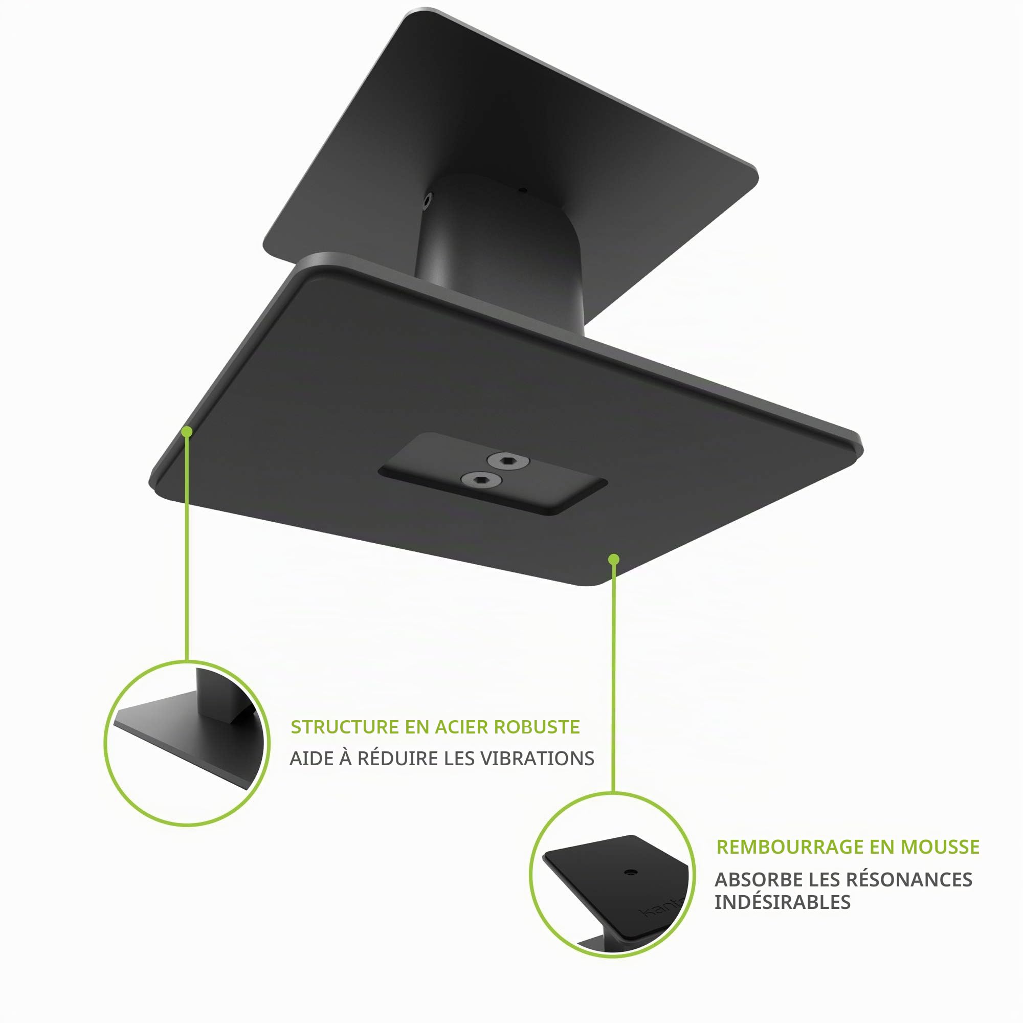 Pieds de Table SP6HD Noir pour Enceintes Kanto YU4 et YU6 Vendus à la Paire