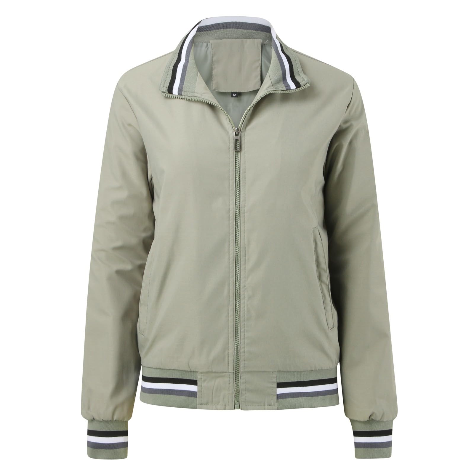 Damen Jacke Übergang Übergangsjacken Blusenjacke Zipper Sommermantel College Leicht Damenbekleidung Langarm 90Er Bunt Sweatjacke Herbstjacke Damenjacken Festival Womens Jacken Hemdjacke Schwarz M-4XL
