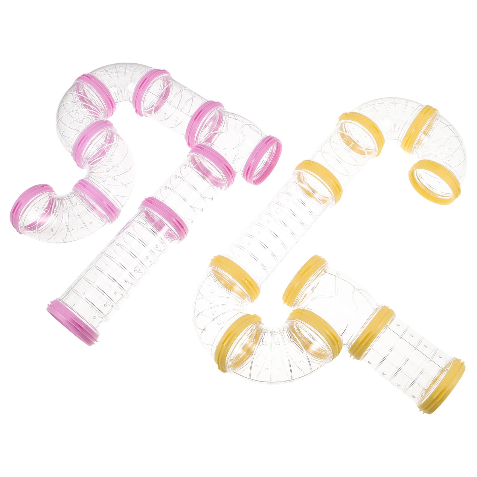 BESTonZON 2sätze Hamsterröhre aus Kunststoff Transparente Spielzeugtunnel für Kleintiere Faltbarer Hamster-spieltunnel Hamstertunnel Hamsterkäfige Geeignet für Frettchen und Ratten