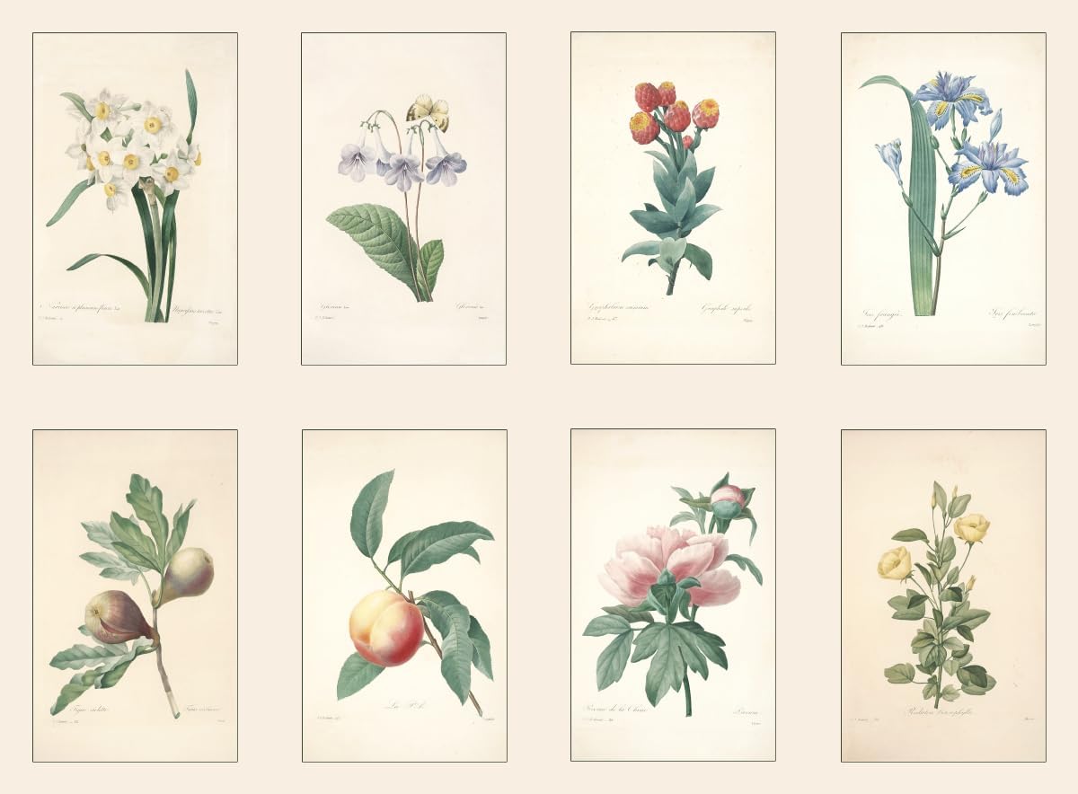 40 Vintage Postcards with Old Photos and Drawings (Vintage Flowers)