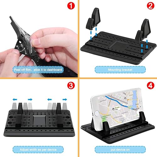 Miniatura 6 de Soporte de teléfono para coche con cepillo de ventilación de aire, soporte universal de silicona para teléfono celular para automóvil,