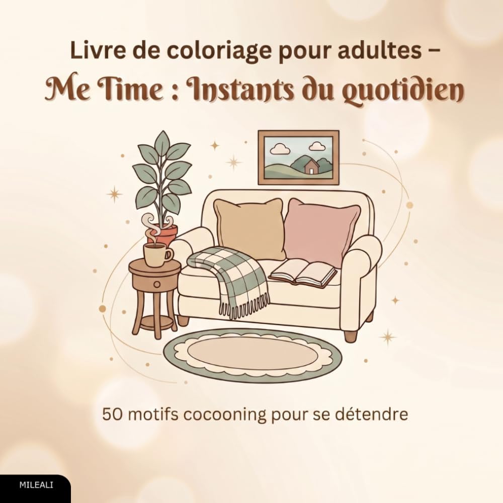 Livre de coloriage pour adultes – Me Time : Instants du quotidien: 50 motifs cocooning pour se détendre