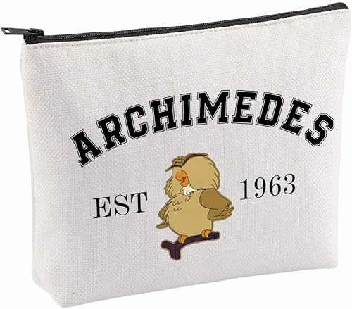 Bolsa de maquillaje inspirada en la película de piedra de espada, bolsa de maquillaje de Arquímedes, búho de Arquímedes, bolsa de cosméticos,