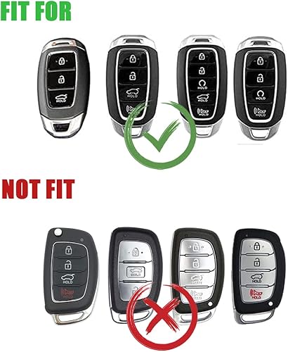 Miniatura 2 de Cubierta de llavero de metal de aleación de zinc para Hyundai Fe Palisade Kona Elantra GT Veloster 3 4 5 botones carcasa protectora