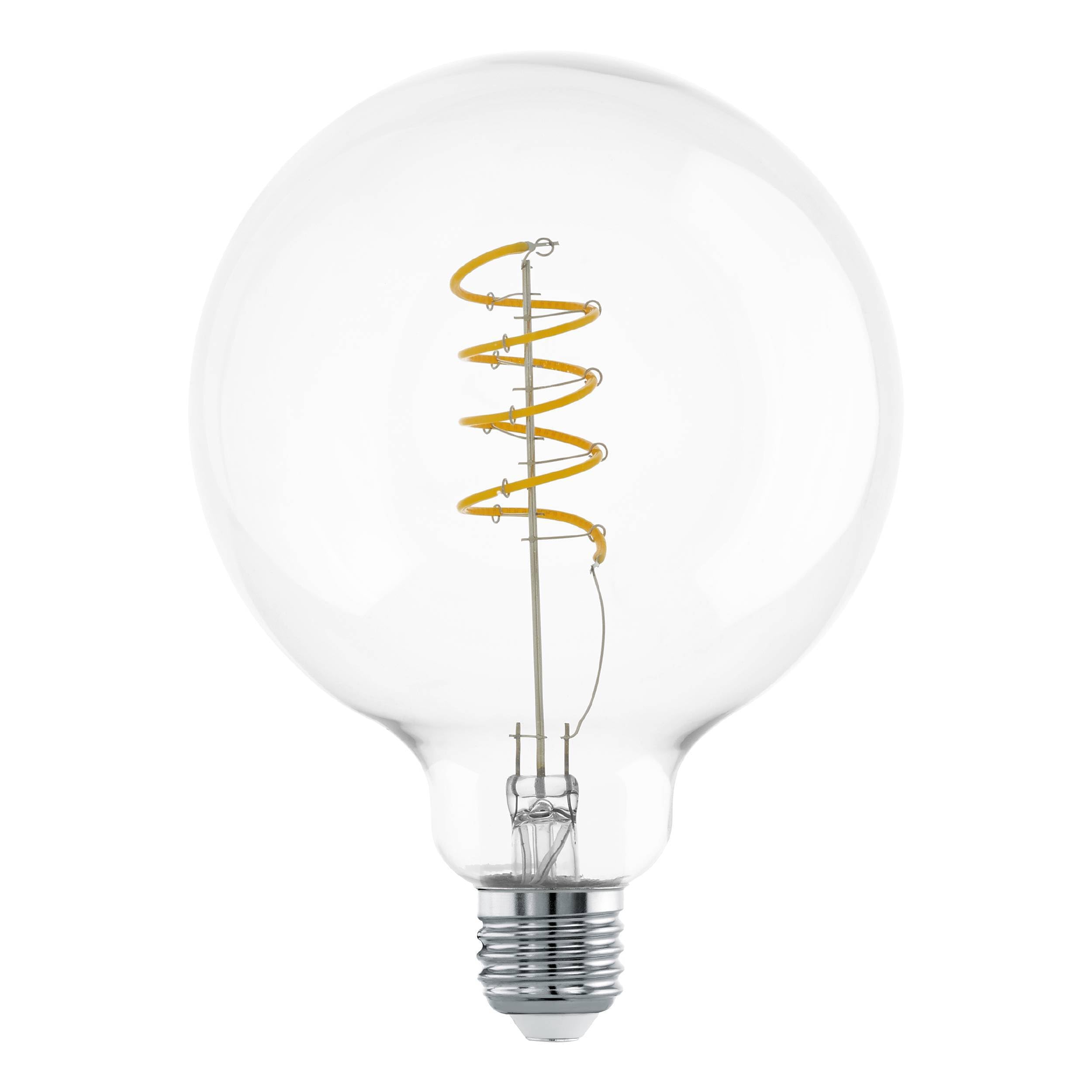 Eglo E27 LED Globe lamp, high Lumen Spiral Light Bulb, Vintage Decorative Lightbulb in Retro Design, 7.3 watt, Warm White