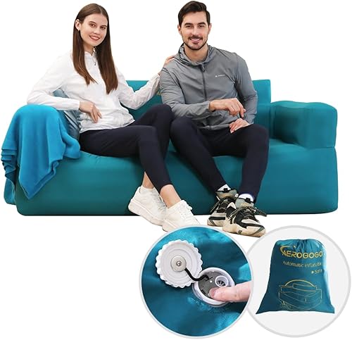 Aerogogo Air Sofa BS2 Sofá inflable automático con un botón para exteriores sofá inflable para patio sofá biplaza