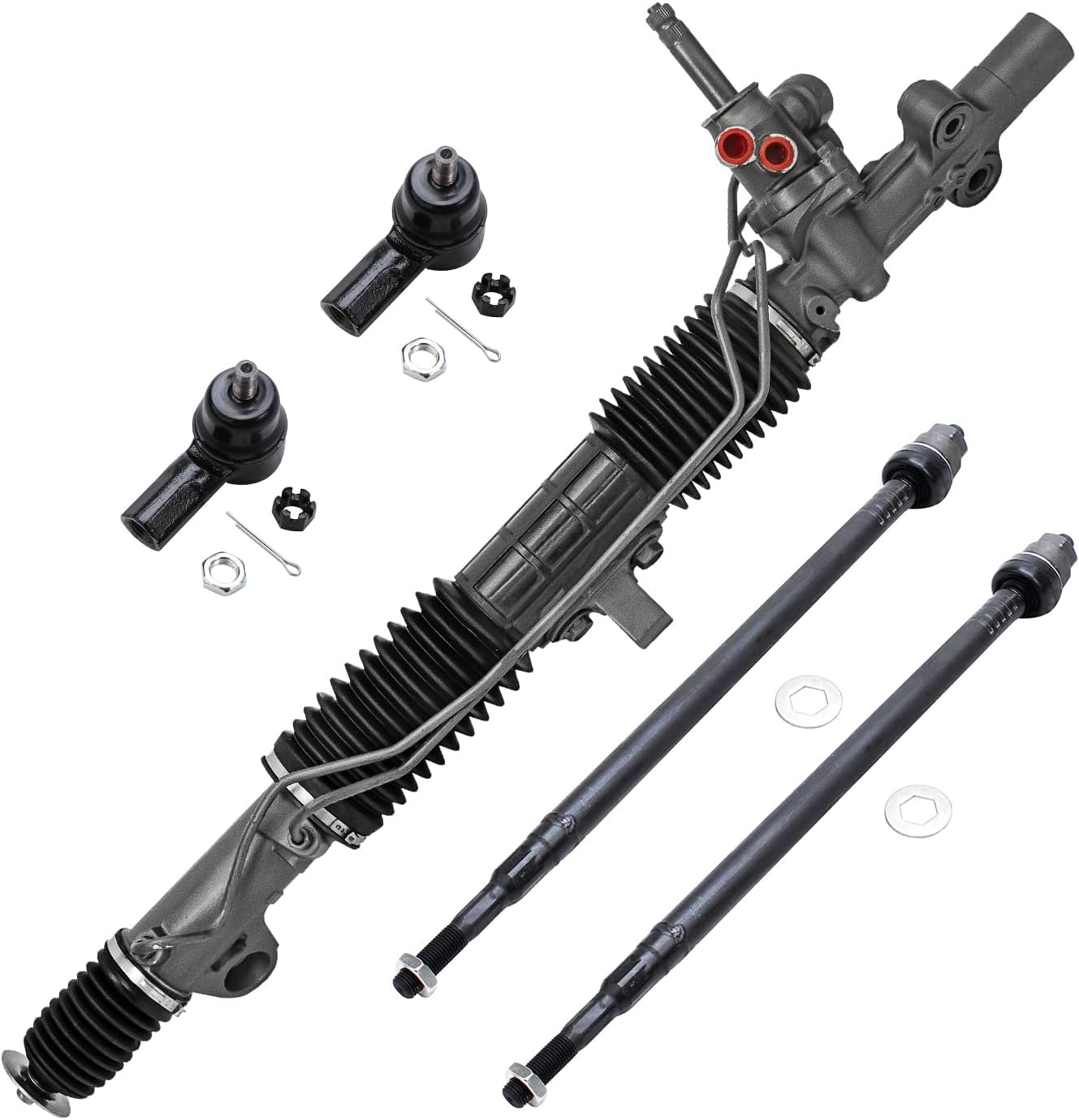 Detroit Axle - Front Rack & Pinion Kit for 2001 2002 2003 2004 2005 Honda Civic Acura EL, Complete Power Steering Rack and Pinion Assembly Outer Inner Tie Rod Ends Replacement