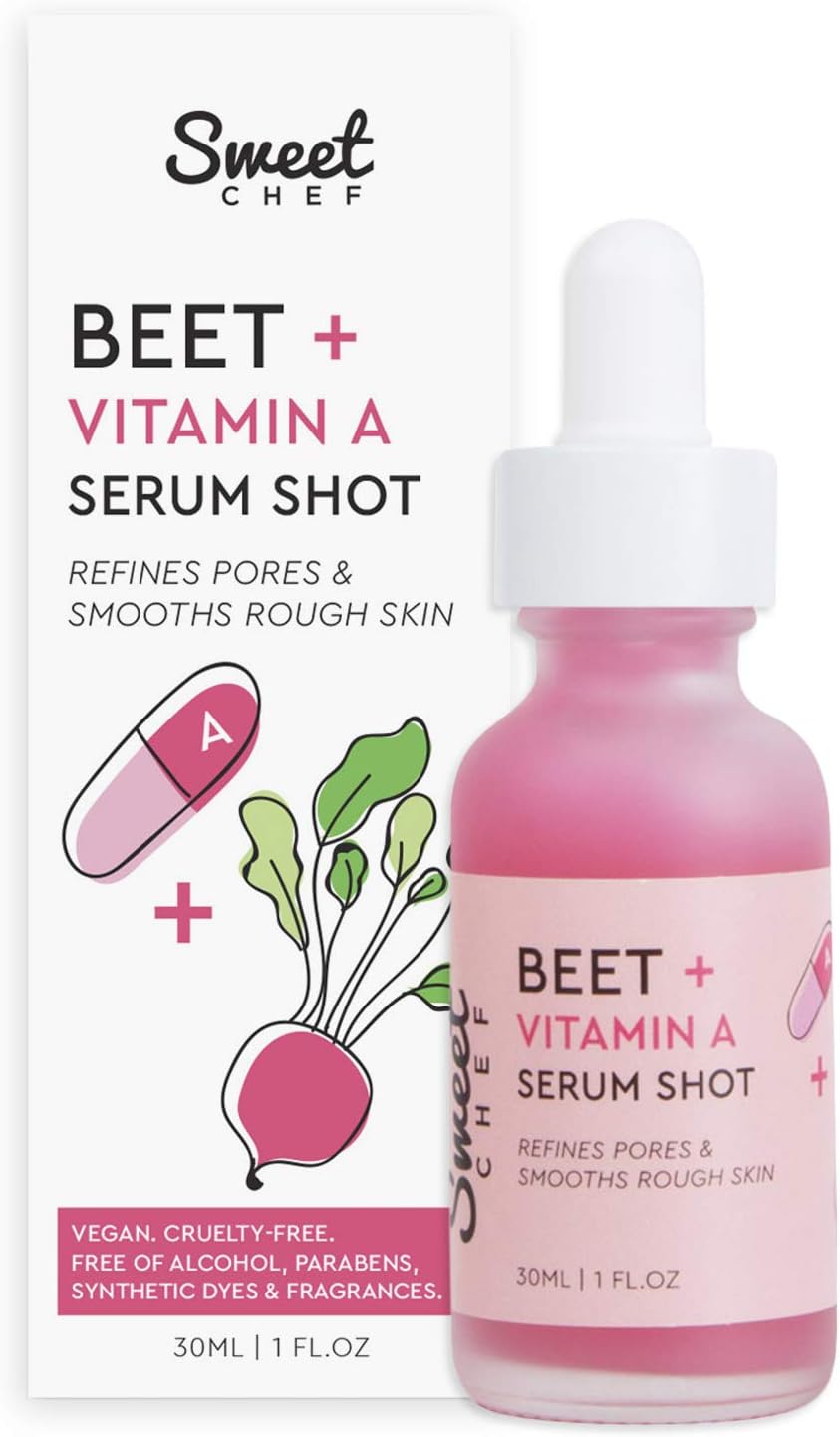 Sweet Chef Beet + Vitamin A Serum Shot - Refining + Smoothing Retinol Serum with Omega-Rich Seaberry Fruit Extract (30ml / 1 fl oz)