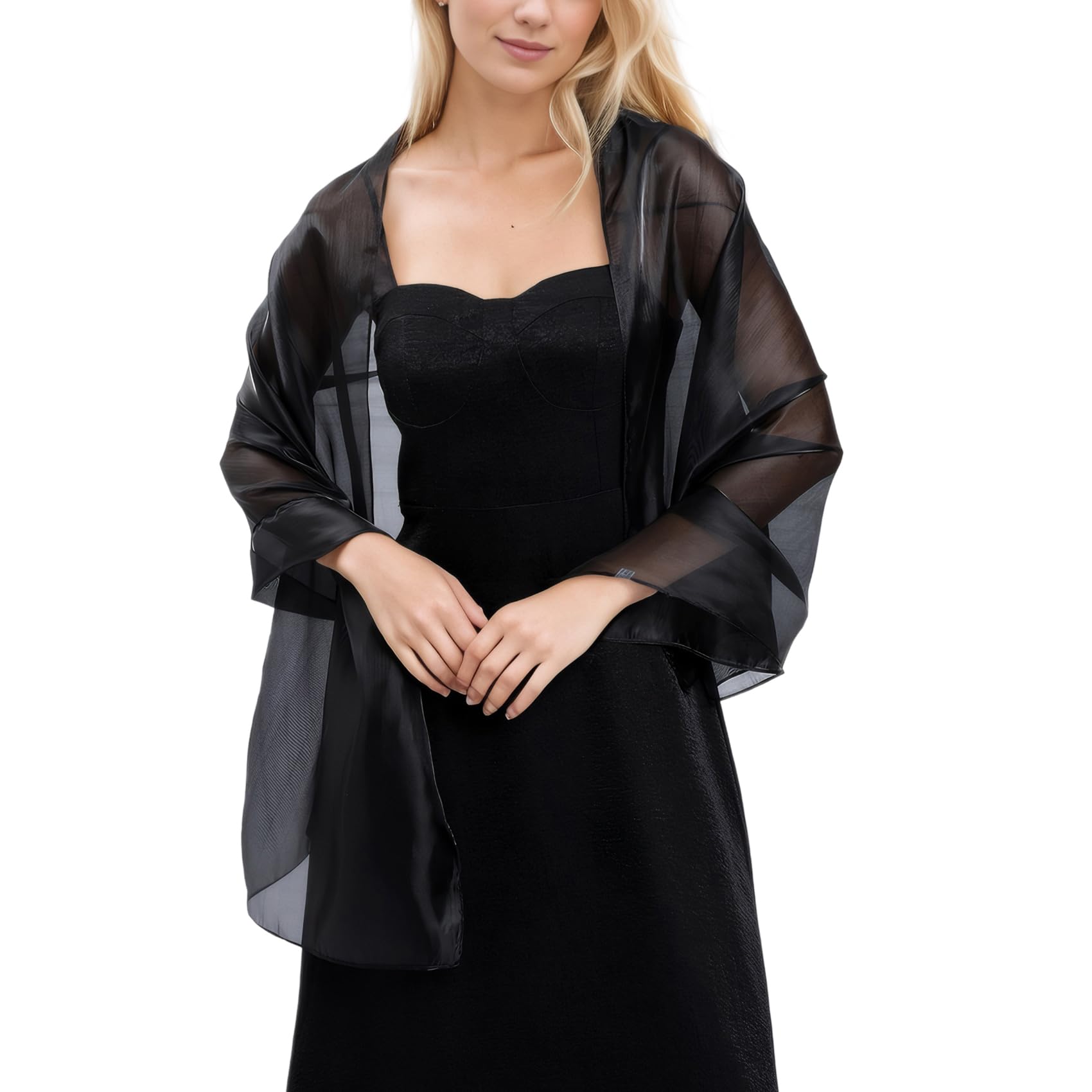HANERDUN Damen Sheer Tücher und Wraps für Abendkleider Sheer Hohler Soft Brautjungfer Hochzeit Shawl Party Organza Stole 170 * 70cm